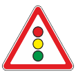 Дорожный знак 1.8 «Светофорное регулирование» (металл 0,8 мм, II типоразмер: сторона 900 мм, С/О пленка: тип Б высокоинтенсив.)